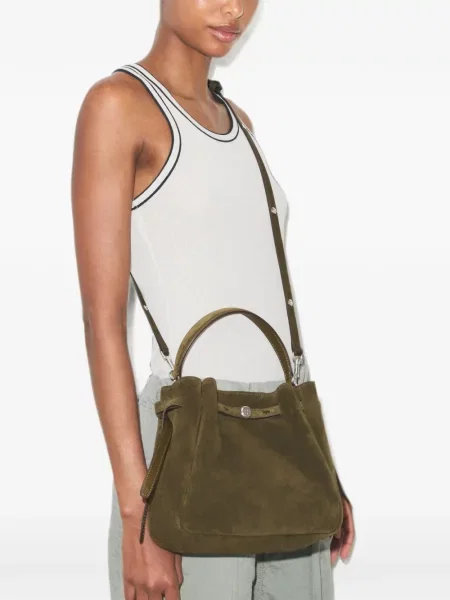 Geantă Tory Burch din piele de căprioară verde
