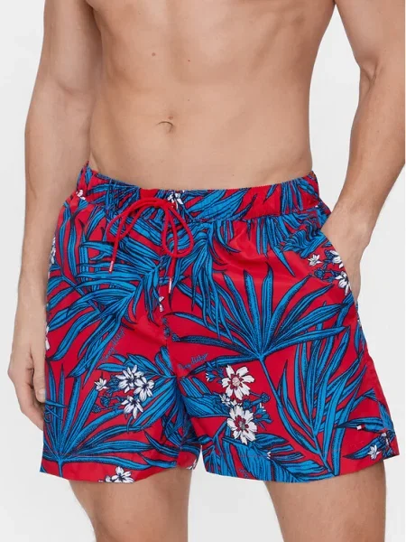 Șnur de strângere pantaloni scurți Tommy Hilfiger cu imagine albastru