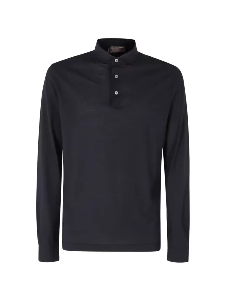 Lung tricou polo Filippo De Laurentiis albastru