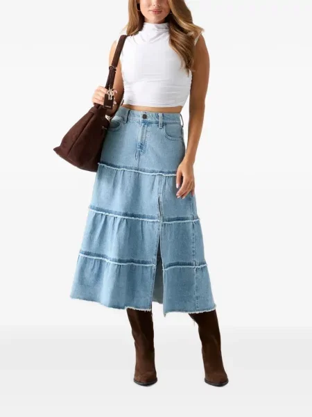 Fustă midi Guess albastru