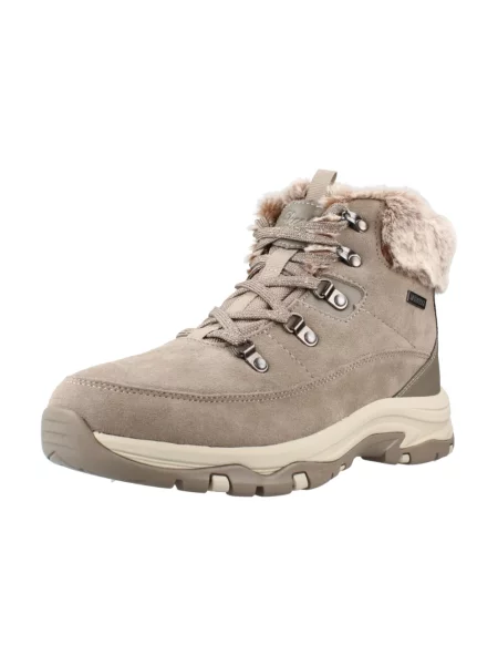 Botki Skechers skórzane beżowe