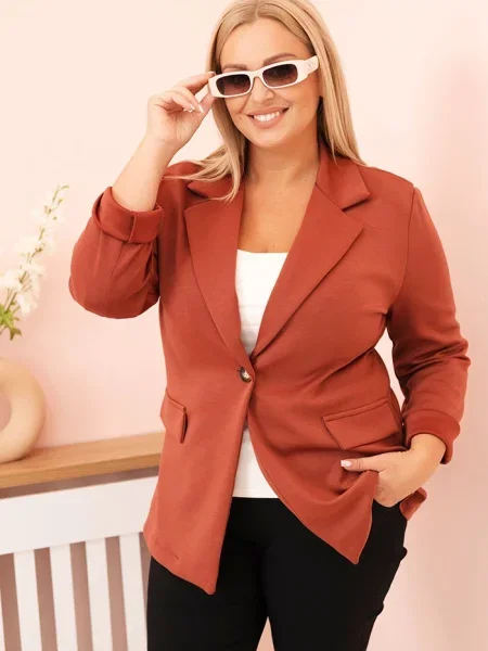 Gulerat sacou Kesi Włoski cu mâneci lungi lung negru