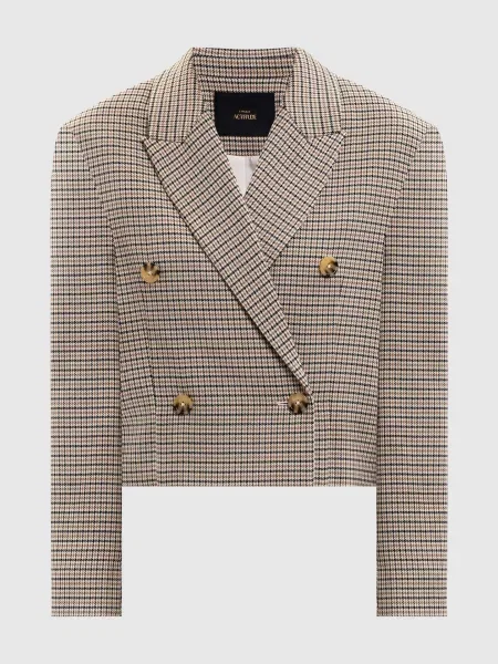 Двобортний жакет у візерунок Twinset бежевий