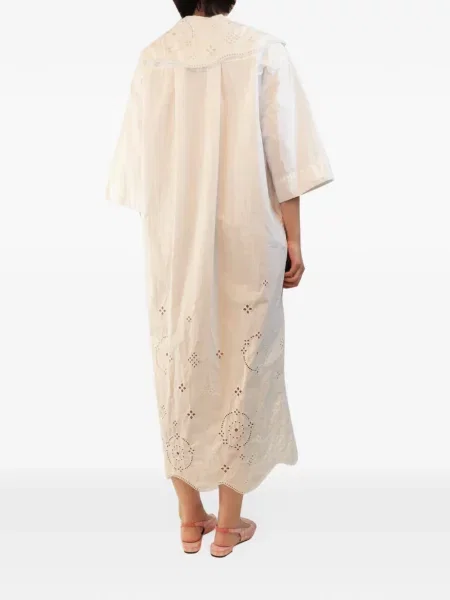 Rochie midi Ganni cu broderie alb