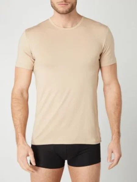 T-shirt z dodatkiem streczu model ‘Das Drunterhemd’ Mey