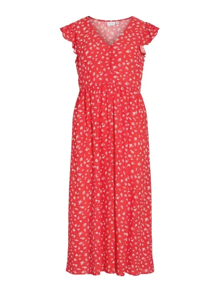 VILA Rochie de vară VIHibiki roz zmeură alb