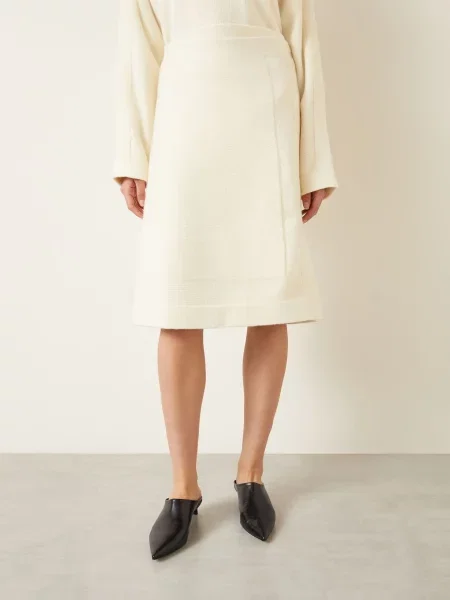 Jil Sander Pletená Sukně krémová