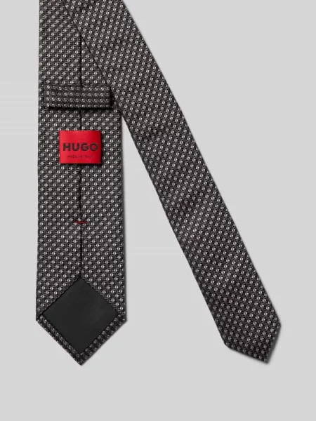 Krawat z czystego jedwabiu model TIE' Hugo czarny