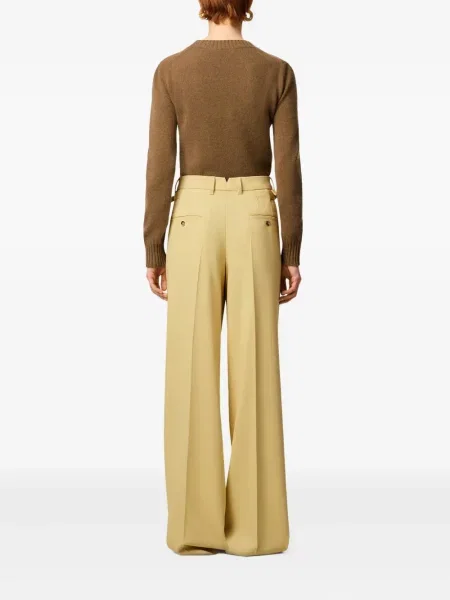 Pantaloni Ami Paris de lână galben