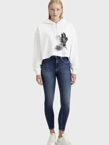Худі Calvin Klein Jeans в квіточку біле