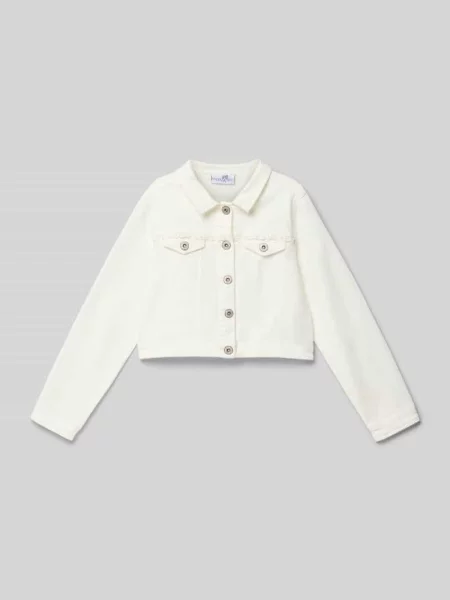 Kurtka jeansowa o kroju regular fit z obszyciem koronką Happy Girls