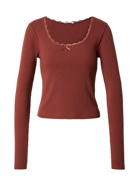 ABOUT YOU Tričko Sanja kaštanově hnědá