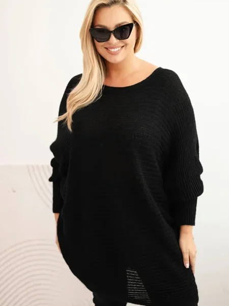 Poncho Kesi Włoski de mohair negru