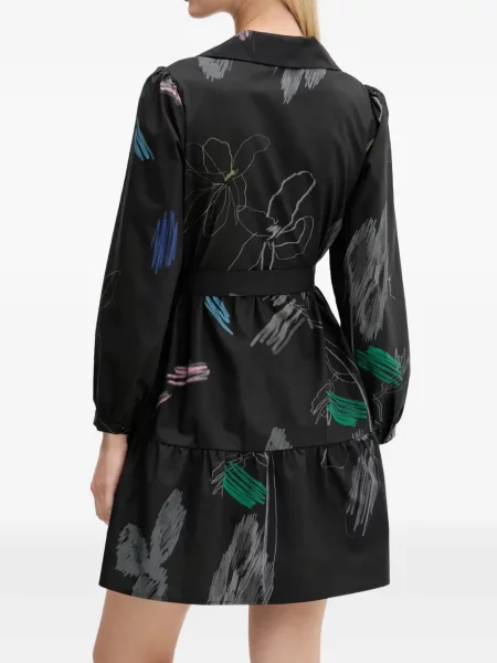 Rochie tip cămașă Desigual cu model floral cu imagine negru