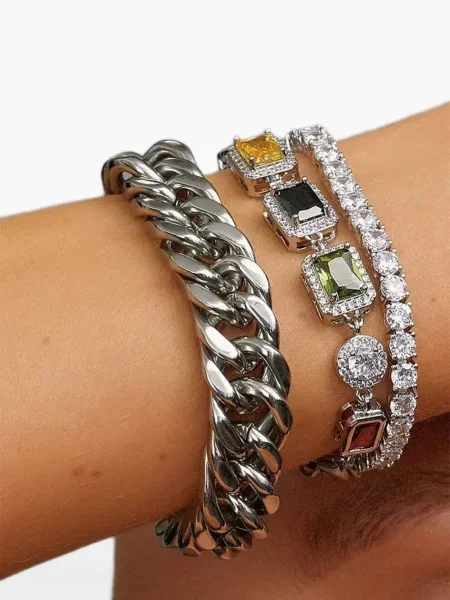 Brăţară Nialaya Jewelry argintiu