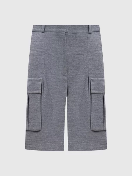 Меланжеві бермуди з вовною Balmain сірі