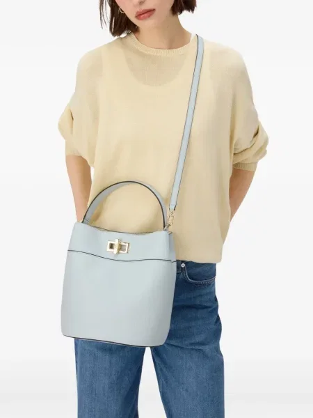 Geantă bucket Furla din piele albastru