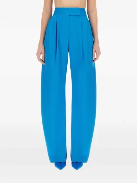 Pantaloni palazzo The Attico plisat albastru