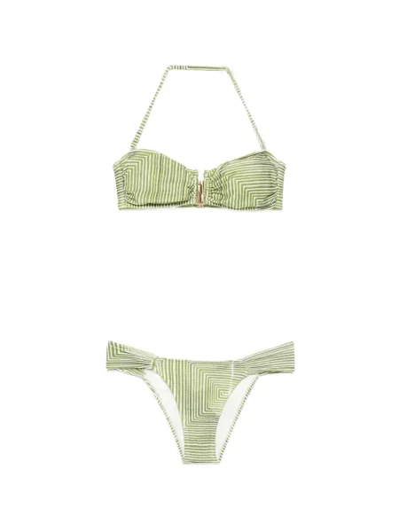 Bikini Lenny Niemeyer cu imprimeu geometric verde