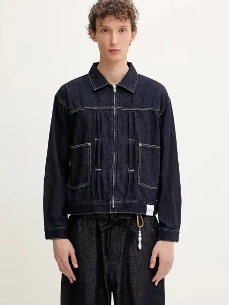 NEIGHBORHOOD geacă jeans WASHED LW DENIM ZIP de tranziție