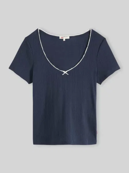 T-shirt o kroju slim fit z czystej bawełny model SWEETIE' Levi's granatowa
