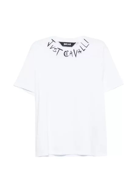 Tricou Just Cavalli cu imagine alb