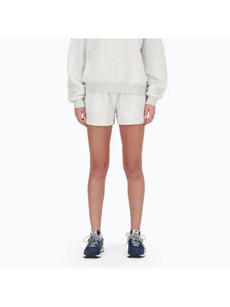 Дамски къси панталони New Balance French Terry ash heather сиво