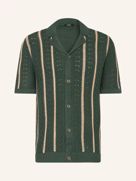 Reiss Koszulka Z Dzianiny Ellingham Slim Fit gruen beżowa