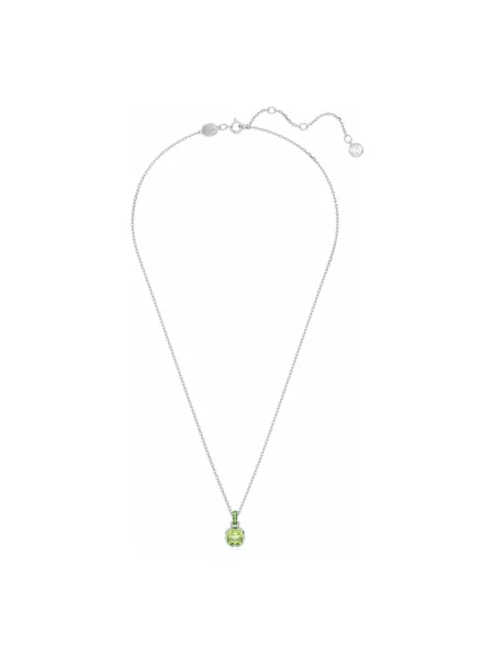 Lniany naszyjnik Swarovski z kamieniami zielony