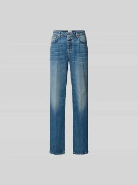 Jeansy o kroju straight fit z 5 Closed niebieskie