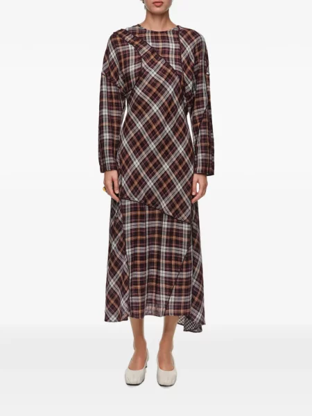 Rochie Bimba Y Lola în carouri cu garnet roșu