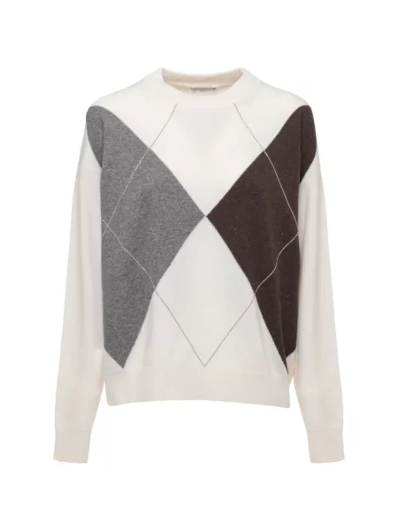 Pulover Peserico cu model argyle alb