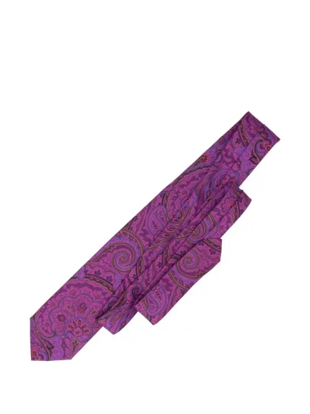 Cravată Elizabetta de mătase cu imagine cu model paisley violet