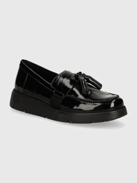 Mocasini Geox cu toc plat negru