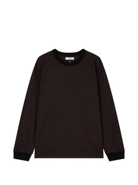 Długa koszulka Tomboy w paski z długim rękawem czarna