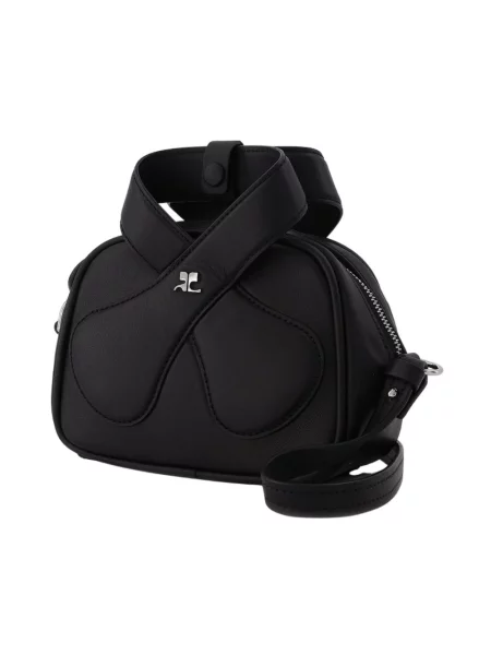 Torebka bagietka Courreges skórzana czarna
