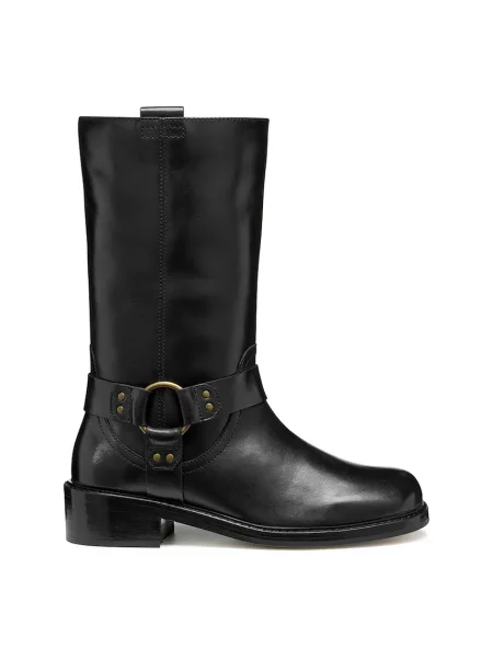 Geox cizme de piele D NALVIA cu plat negru