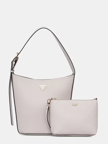 Guess shopper torba za žene od imitacije kože MERIDIAN bež