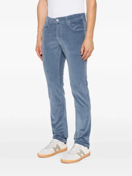 Pantaloni Jacob Cohën de catifea cord albastru