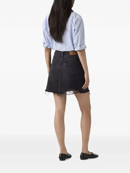 Fusta mini Levi's® zdrențuiți negru