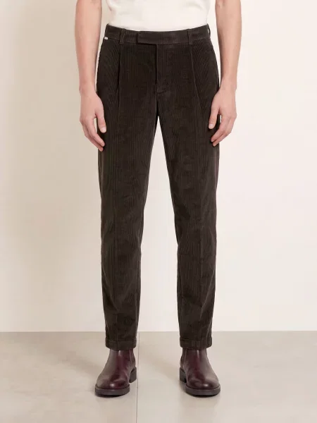 Cinque Kordové Kalhoty Ciservo Slim Fit tmavě hnědá