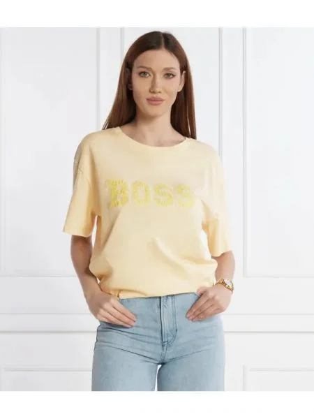BOSS ORANGE Póló | Relaxed fit bézs