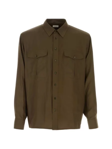 Cămașă Saint Laurent de mătase verde