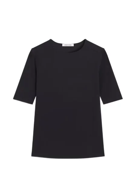 Tricou Maison Kitsune cu decolteu rotund negru