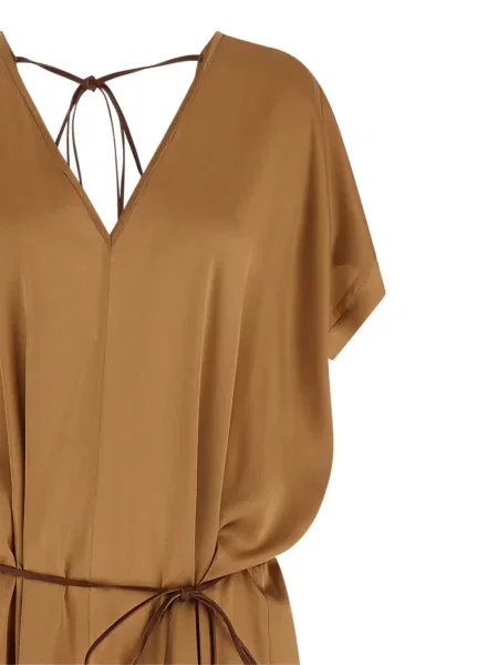 Odgovarati haljina Di.la3 Pari' s V-izrezom smeđa