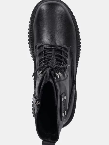 Кожаные утепленные ботинки Goe на платформе черные