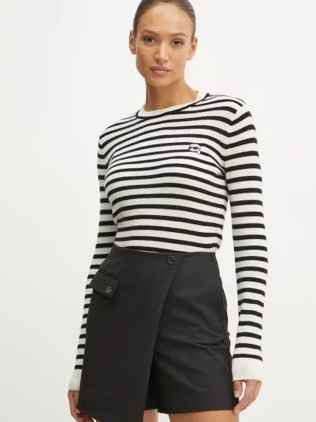 Karl Lagerfeld pulover de lana femei light bej