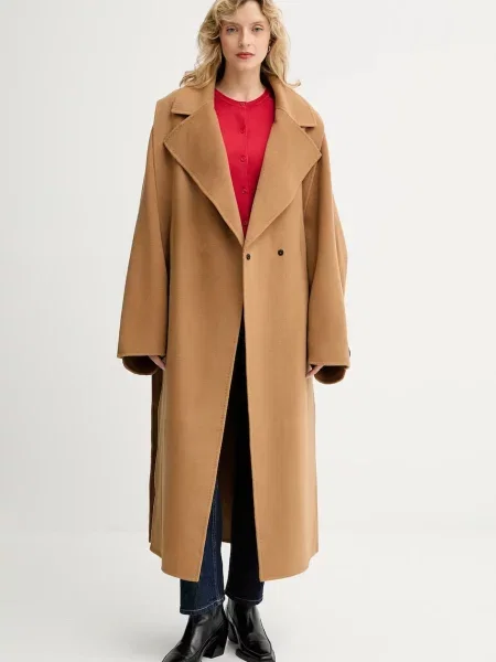 Вовняне пальто MMC STUDIO VESPERE.COAT коричневий