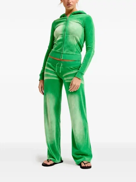 Суичър с качулка Juicy Couture зелено