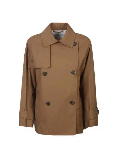 Kurtka skórzana Max Mara brązowa